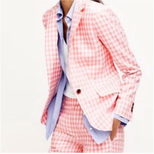 J. Crew Campbell Pink Gingham Blazer NEW! Size 00